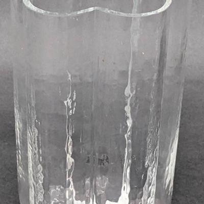 Signed SEA Glasbruk Pauline Series Textured Bubble Vase - 8 Inches High Swedish Art Glass
