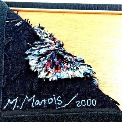 Marcel Marois: Signed/Mounted "Rain-Black" Textile Art - Washington, D.C. Museum Exhibit 2004
