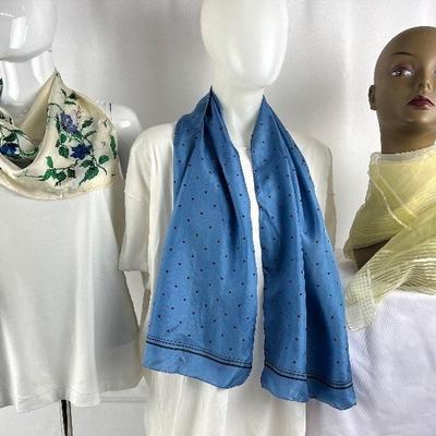 Three Vintage Fashion Scarves- At Least One is Pure Silk

