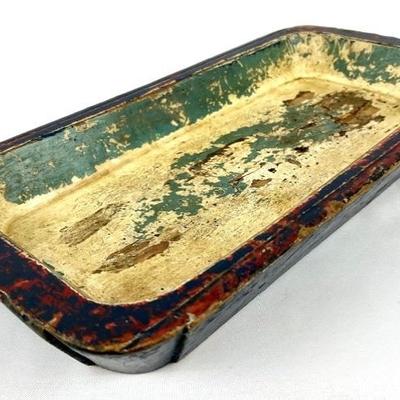 Antique Scandinavian Painted Wooden Dough Trough With A Rich Patina
