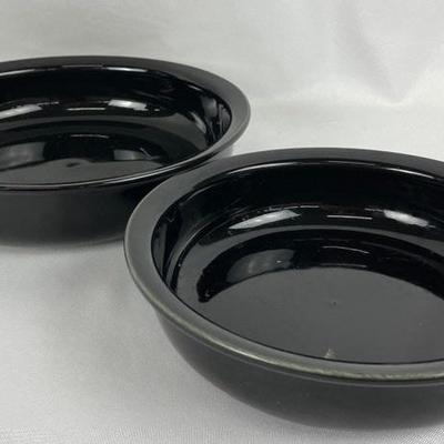 Two Finel Arabia Wartsila Black Gloss Serving Bowls - Made in Finland
