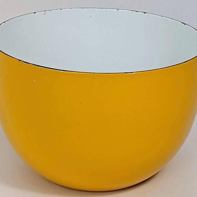 Vintage Finel Arabia Large Yellow Enamelware Bowl
