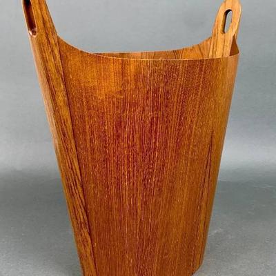 Danish Modern Einar Barns for PS Heggen Teak Waste Paper Bin- Mid Century
