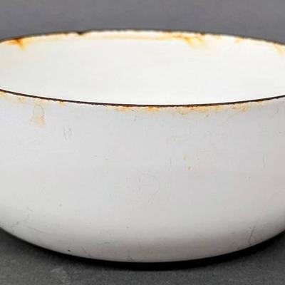 Vintage Finland Arabia Enamelware White Nesting Bowl

