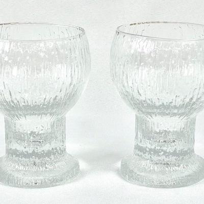 Two Vintage Kekkerit Beer or Water Goblets by Iittala of Finland
