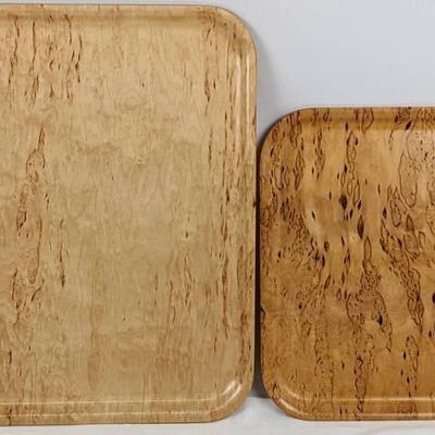 MCM Backman Finland 1969 Figured Birch Wood Trays #104, #107
