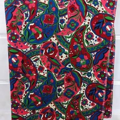Vintage Vivid Velveteen Paisley Fabric- 3 Yards Long
