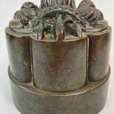 RARE Antique Victorian Large Copper Jelly Mould- Prince of Wales Feathers - Circa 1870
