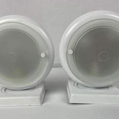 2 Vintage Scandinavian Circular Wall-Mount LED Lights
