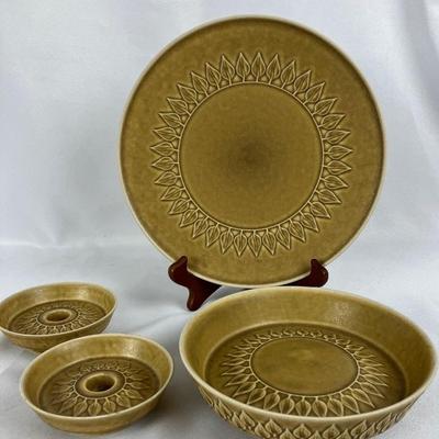 Fabulous Bing & Groendahl Vintage Danish Stoneware RELIEF Serving Pieces- Nissen Kronjyden
