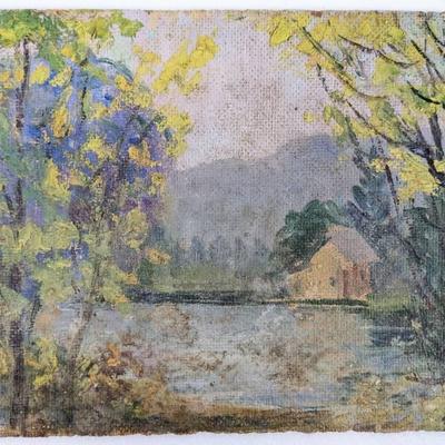 Antique Mary Alice (M.A.) Higgy: Three Nocturne Original Oil Paintings on Board- RARE
