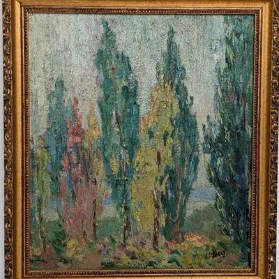 2 Antique Original Mary Alice (M.A.) Higgy Framed Oil Landscapes - One Signed
