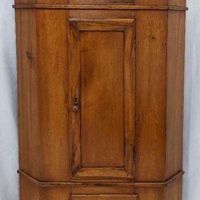 Antique Knotty Pine Corner Cabinet
