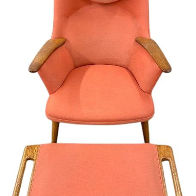 Original Hans Wegner AP27 Lounge Chair & Ottoman AP29
