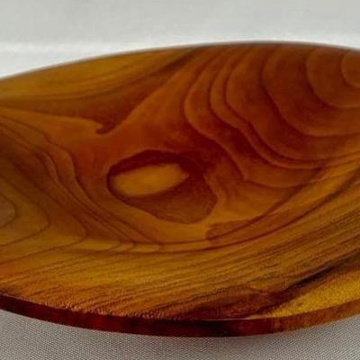 Mid Century Signed BOB STOCKSDALE Stunning Hand Turned Almond Wood Bowl
