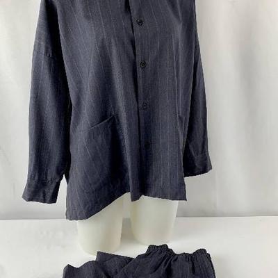 Handsome Vintage ESKANDAR Pajama Set - Button Up Top and Elastic Bottoms - 100% Cashmere
