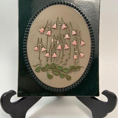Vintage JIE Gantofta Sweden "Linnea Flowers" Tile/Wall Plaque - #720
