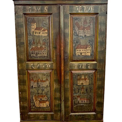Antique 18th Century One of a Kind Hand Crafted Armoire - Marked 1787
