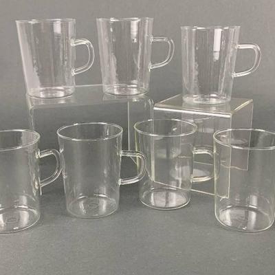 7 Vintage SCHOTT VERRAN Plain Glass Mugs- Germany

