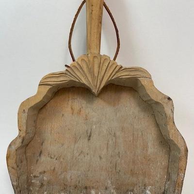 Antique Hand Carved Wooden Dust Pan
