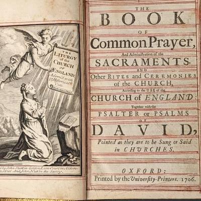 1706 Book of Common Prayer, University Printers, Oxford - Illustrated Letterpress- Red Ruled!
