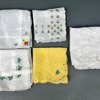 5 Vintage Handkerchiefs

