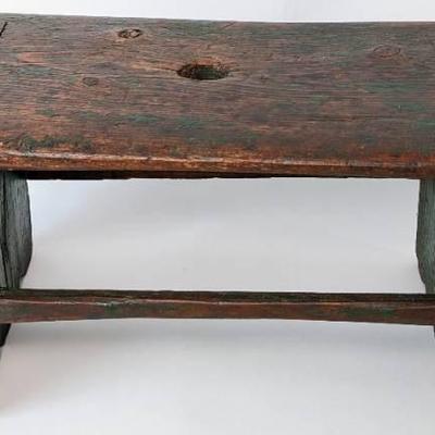 Antique Scandinavian Short Wood Step Stool / Milking Stool- 1800's

