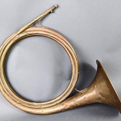 Antique Brass Hunting Horn - Cor de Chasse
