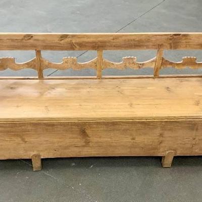 Antique 19th Century Gustavian Swedish Rustic Pine Trundle Daybed Bench Sofa
