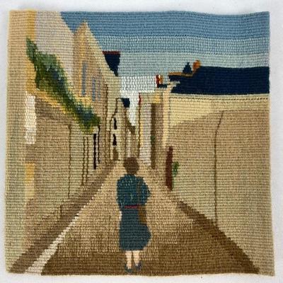 Christine Pradel-Lien "Rue St Aignan" Handwoven Tapestry 7in x 7in

