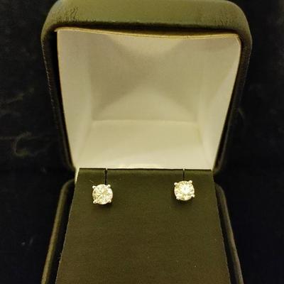 2/3 ct tw diamond studs in white gold