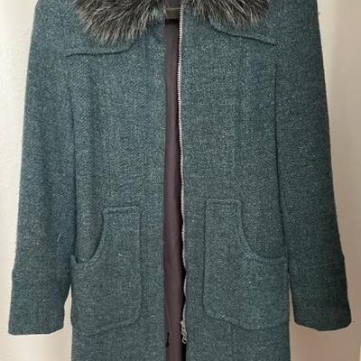 Small Wool with faux fur collar
( maybe a size 6 in today's sizes )
