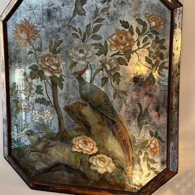 Circa 1860s All hand painted birds and flowers 