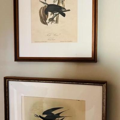 Pair of bird lithographs