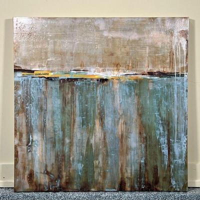 ABSTRACT CANVAS PRINT |
Blue and brown abstract canvas art print - w. 36 x h. 36 in.a