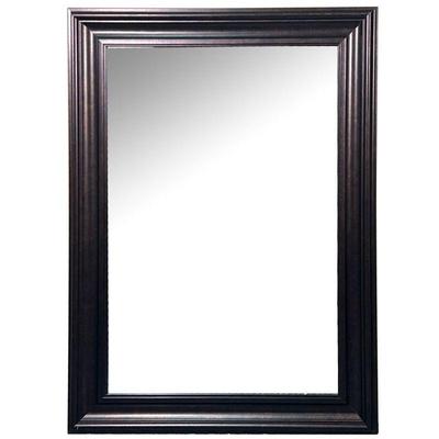 LARGE WOOD FRAMED MIRROR  |
w. 31.75 x h. 43.5 in. (in frame)