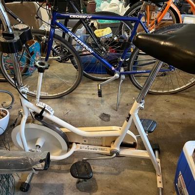 Unicycle, bikes, bike parts, bike rack for a car, child or dog trailer for bike
