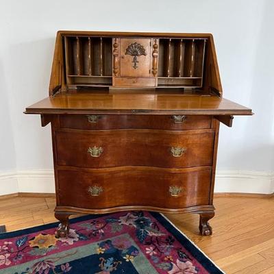 early 20th century maple secretary desk