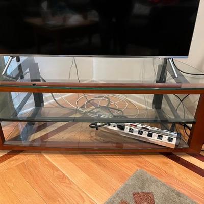 TV stand with glass shelves