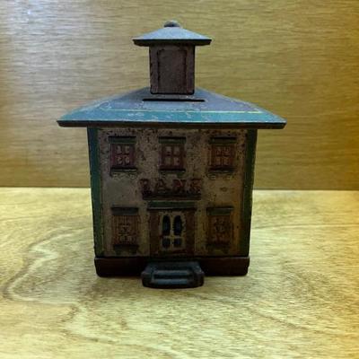 Vintage coin banks, tin, Chein, cast iron, and more