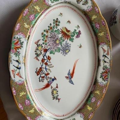 service for 12, Chinese handprinted porcelain, Golden Phoenix