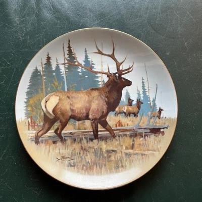 set of decorative plates with nature scenes