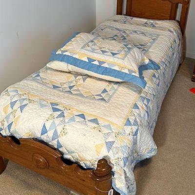 Walnut Bed and Quilt