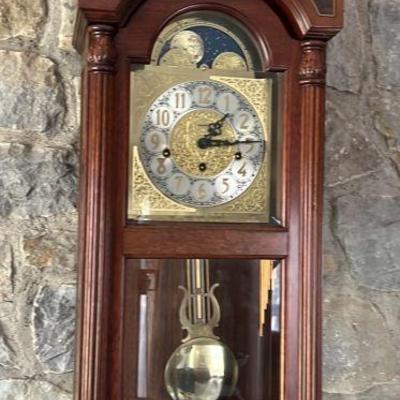 Baldwin Key Wound Chiming Wall Clock with Moon Phase