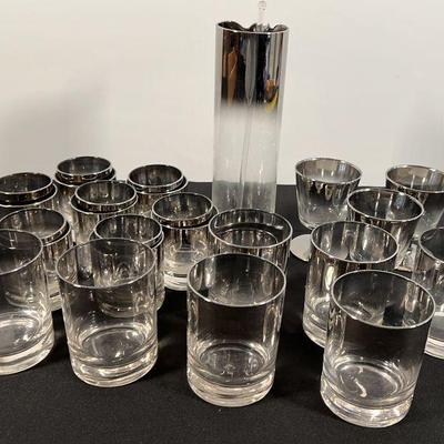 MCM Dorothy Thorpe Style Bar Glass Set 