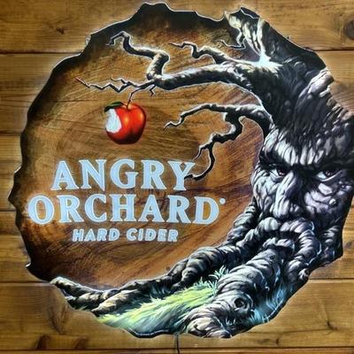 Angry Orchard Light Up Bar Sign, Tested & Works