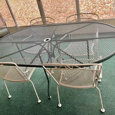 Lot 028-P: Wrought-Iron Table and Chairs