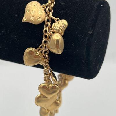 MKM405-14k Gold Charm Bracelet 