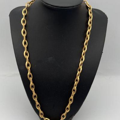 MKM401-Gorgeous 24â€ Sterling Silver Gold Chain