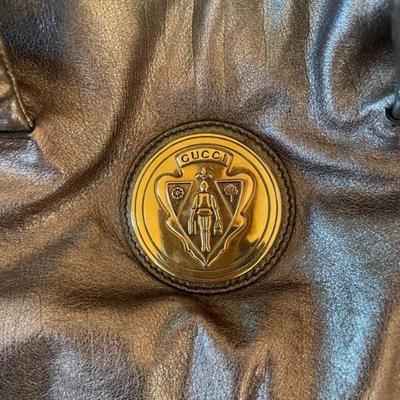 Authentic GUCCI Metallic Calfskin Large Hysteria Top Handle Satchel Bag 197020